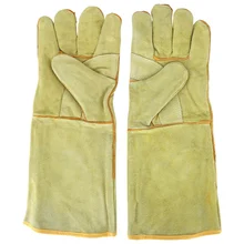 Защитные перчатки, пара сварочных перчаток из яловичного спилка, жаростойкие рабочие защитные перчатки, распродажа