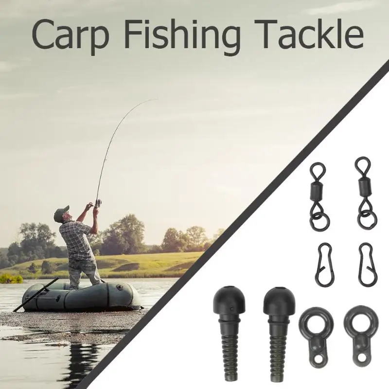 

Carp Fishing Tackle Kit C Spiral Sleeves 8-word Swivel Ring Swivel Snaps Double hook pin Spiral sleeve Fishing Tool packages