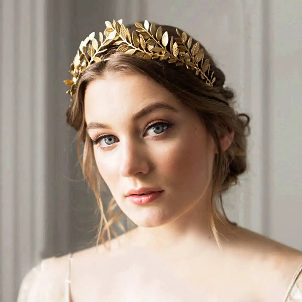 

Leaf Style Wedding Party Crown Bridal Tiara Vintage Bride Hair Hoop Golden/Sliver Hair Accessories Women Girl Jewelry Hairband