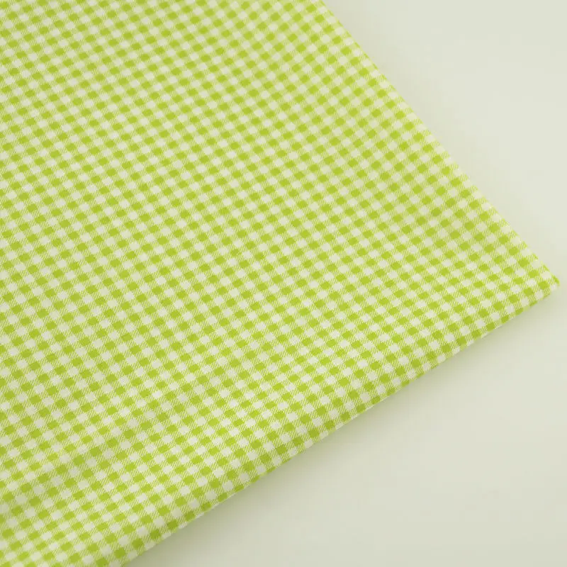

Light Green and White Check Style 100% Cotton Fabric Tissue Tecido Telas for Beginner's Practice DIY Doll's Sewing Cloth Tissue