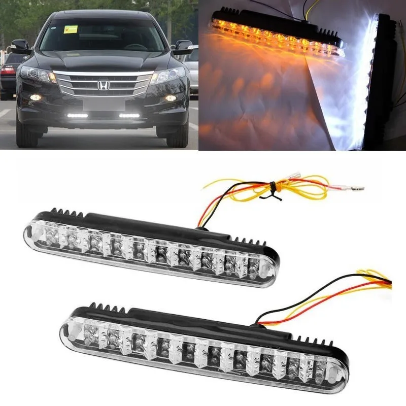 

30 LED 12V 12W 2 Pcs/lot Car Truck DRL Turn Signal Light Indicator Lamp Daytime Running Fog Car Driving Universal White Amber