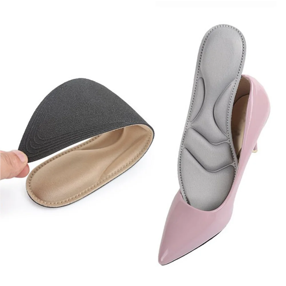 4D Sponge Soft Insole Arch Support High Heels Shoes Pad Comfort Cushion Inserts Ladies Sandals Black Gray Insoles Pink