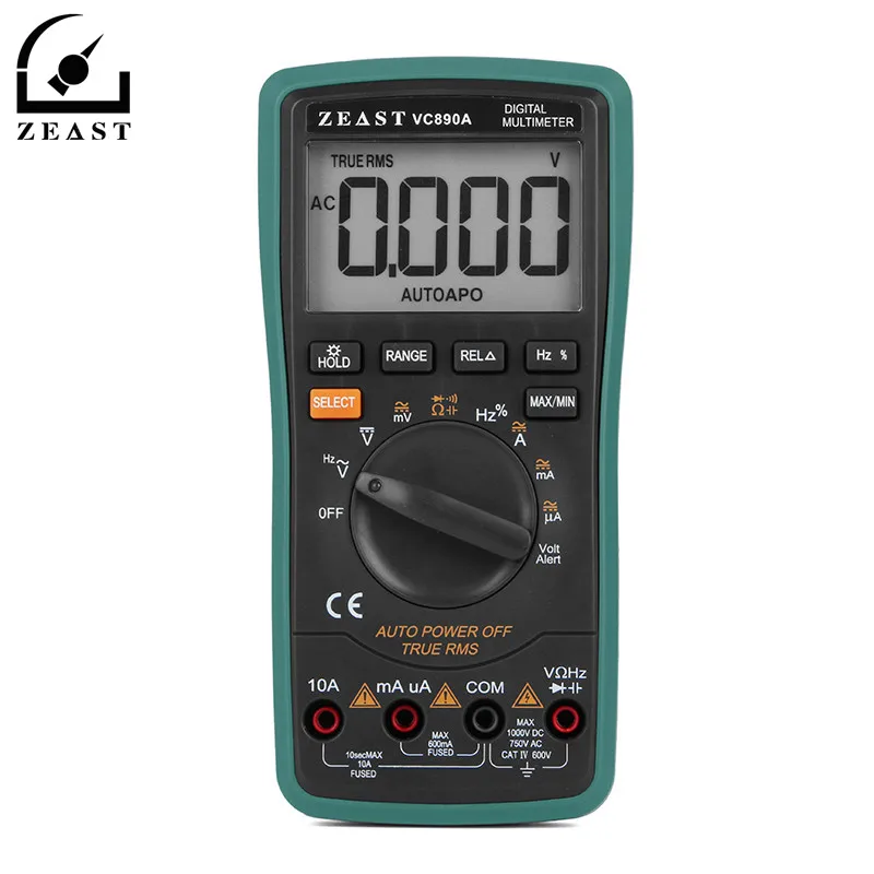 

ZEAST 890A 6000 Counts Digital Multimeter DC/AC Automatic Range 5 5/6 Frequency NCV Test True RMS Tester Meter Measuring Tools