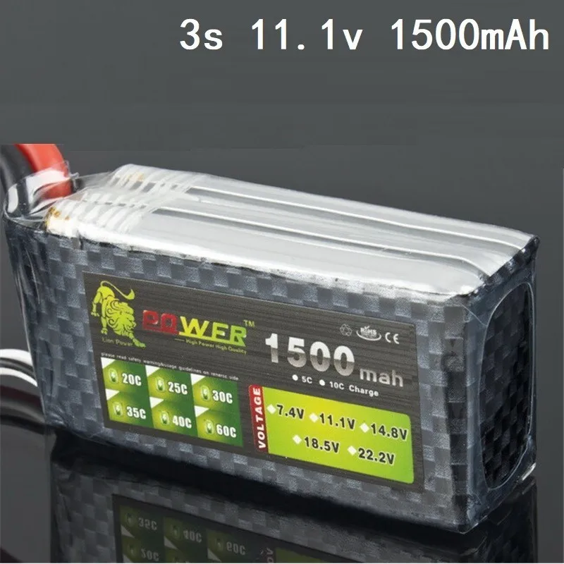 LION POWER 11,1 v 1500mah 35C Lipo батарея для радиоуправляемого дрона вертолета лодки самолета 1500mah 11,1 V батарея 3s литиевая батарея 1 шт