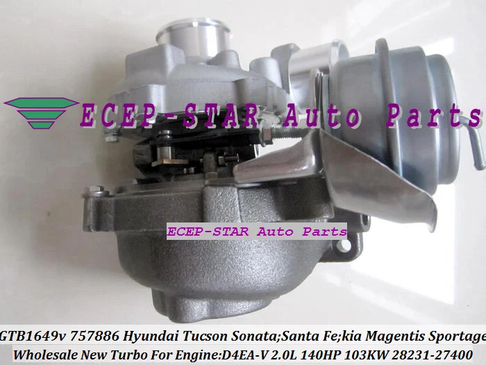GTB1649V 757886-5003S 28231-27400 Turbocharger HYUNDAI Tucson Sonata 05- Santa Fe 07- KIA Magentis Sportage (2)