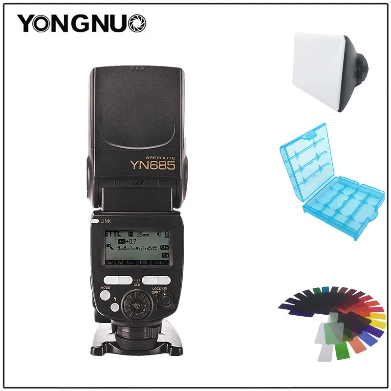 Светодиодная лампа для видеосъемки Yongnuo YN-685 YN685N i-ttl HSS Беспроводной вспышка Speedlight для Nikon D5/D3X/D810/D800/D750/D610/D5300/D5200/D3300/D3200/D7200