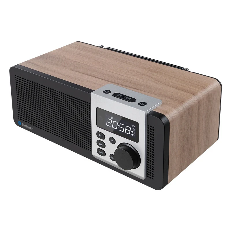 CLAITE удаленного Управление деревянные Bluetooth колонки будильник MP3 плеер fm радио TF USB