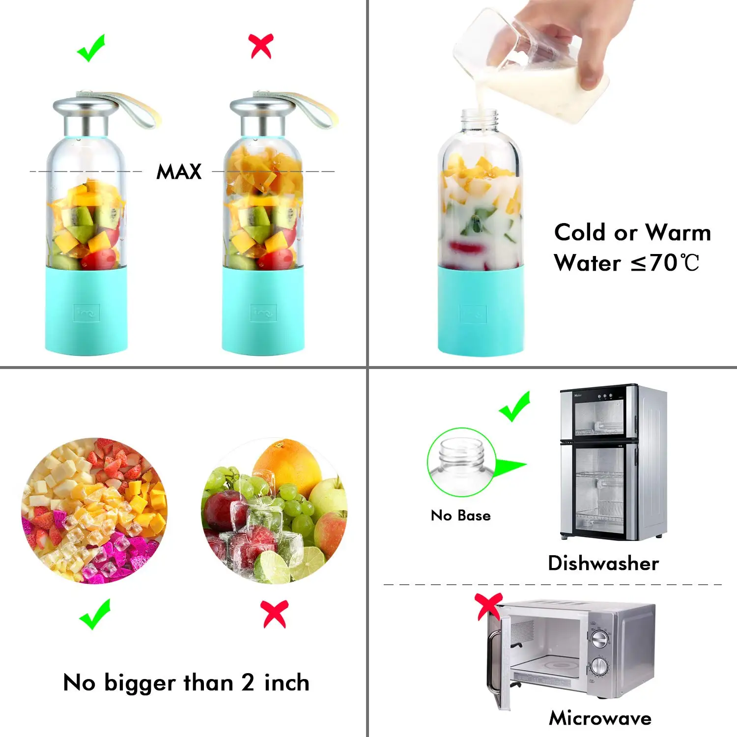 

Portable Smoothie Blender Small Blender Usb Rechargeable Single Served For Shakes And Smoothies, Fruit Mixer Machine For Ice F