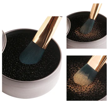 

Makeup Brush Cleaner Quick Color Off Sponge Aluminum Box Make Up Brushes Cleaning Powder Washing Eye shadow Sponge Cleaner Tool