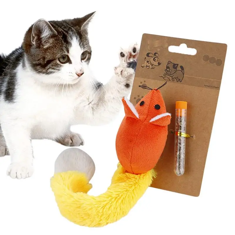 

Cat Toy Creative Design Mouse Shape With Long Tail Mint Funny Interaction Catnip Combination Supplies Pet Cat Teasing Toy New