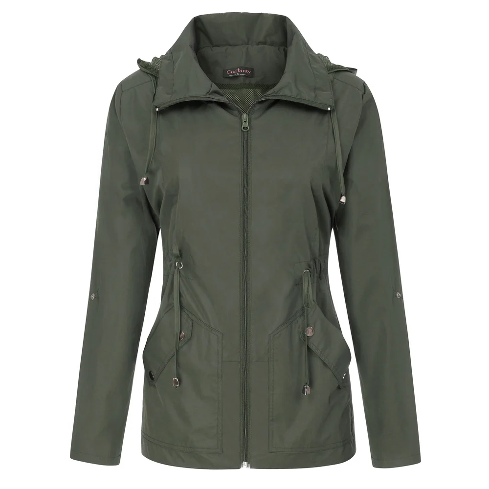 New Women jacket coats fall autumn Lightweight Water repellent