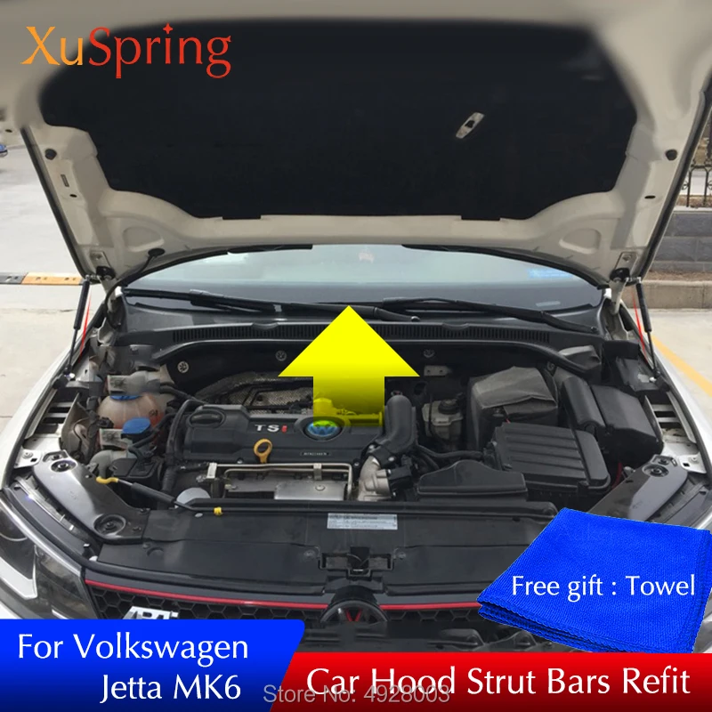 

For VW Jetta 2012-2017 MK6 Car Refit Front Hood Engine Lift Supporting Hydraulic Rod Spring Shock Strut Bars Car Styling