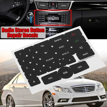 

Black Car Media Radio Stereo Button Repair Decals Stickers For Mercedes For Benz Radio V2 Repair Car Stickers Fix Ugly Button