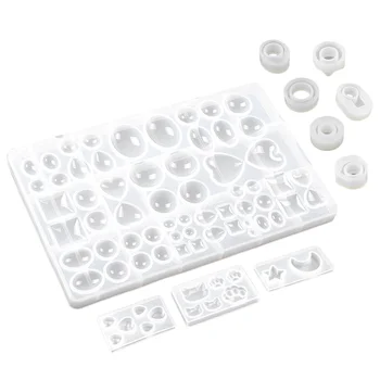 

10 Pack Resin Silicone Molds Cabochons Molds For Resin, Clay, Jewelry Making -Resin Jewelry Casting Molds With Oval, Heart, Sq