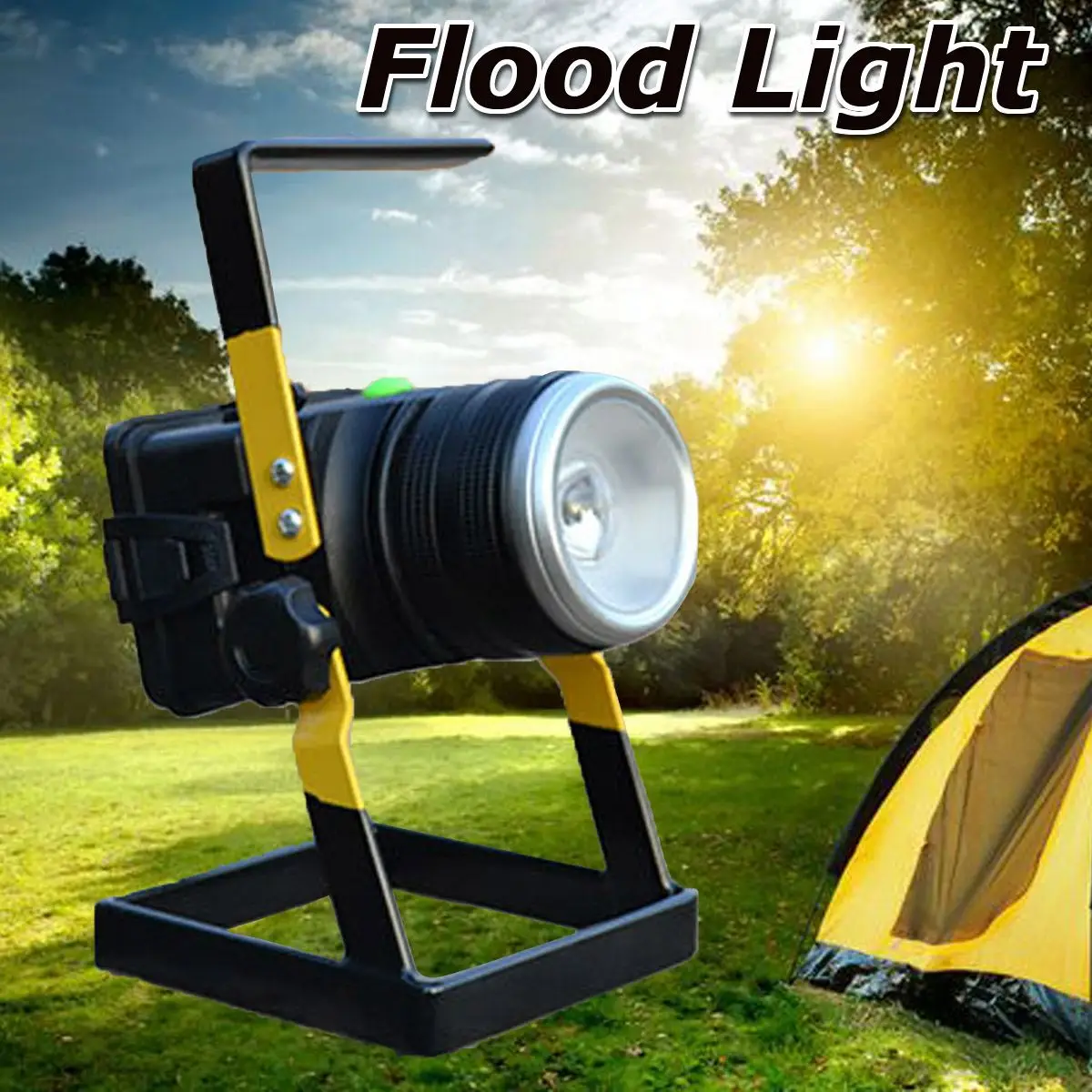

Adjustable Rotating-Focus Portable Floodlight Rechargeable LED Light Spotlight Lamp For Outdoor Camping with Adapter