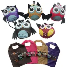Складная нейлоновая сумка для покупок в виде Милого Животного совы, экологичный подарок для дам, складная многоразовая сумка-тоут, переносная дорожная сумка через плечо