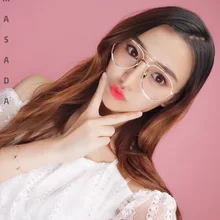 Мода г. Новая модель двойной луч оправы для очков из металла цвет современный стиль очки с оптическими стеклами для женщин