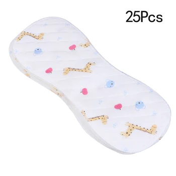 

25pcs Reusable Infant Cloth Diapers Soft Peanut Shaped 3-layer Insert Baby Nappy Use Water Absorbent Breathable Diaper