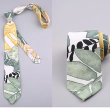 Новинка, забавный галстук с принтом, женский, мужской, Ретро стиль, красивый шифоновый галстук, рубашка с цветочным принтом, повседневная, модная, индивидуальная, тренд