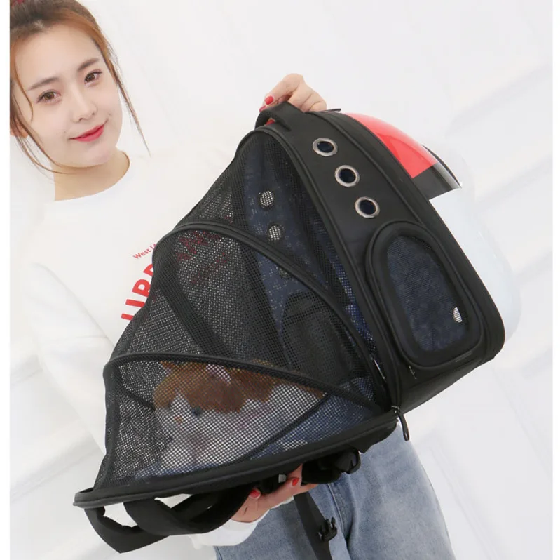 

Plus size Cat space Capsule Bag Transparent pet Backpack Outdoor Dog Carrier Cage Breathable Puppy Extensible Backpack CW256