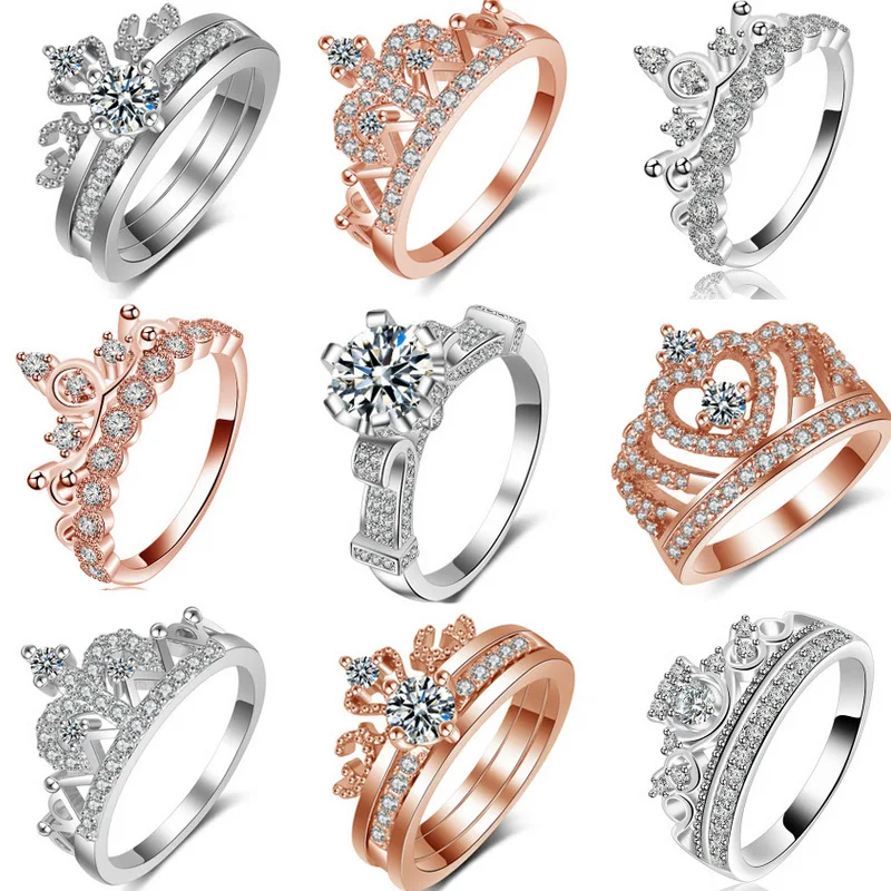 

HONGYE 2019 New Zirconia Rose Gold / Silver Rings for women bijoux femme Weddings Rings Fashion Jewelry