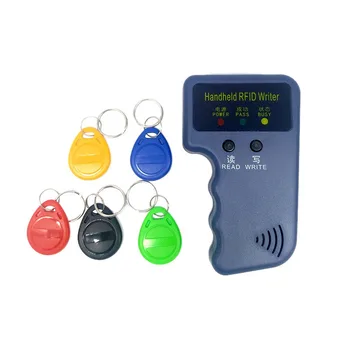 

Handheld 125Khz Rfid Duplicator Copier Writer Programmer Card Reader Id Card Copy + 5Pcs Em4305 Each Writable Tags