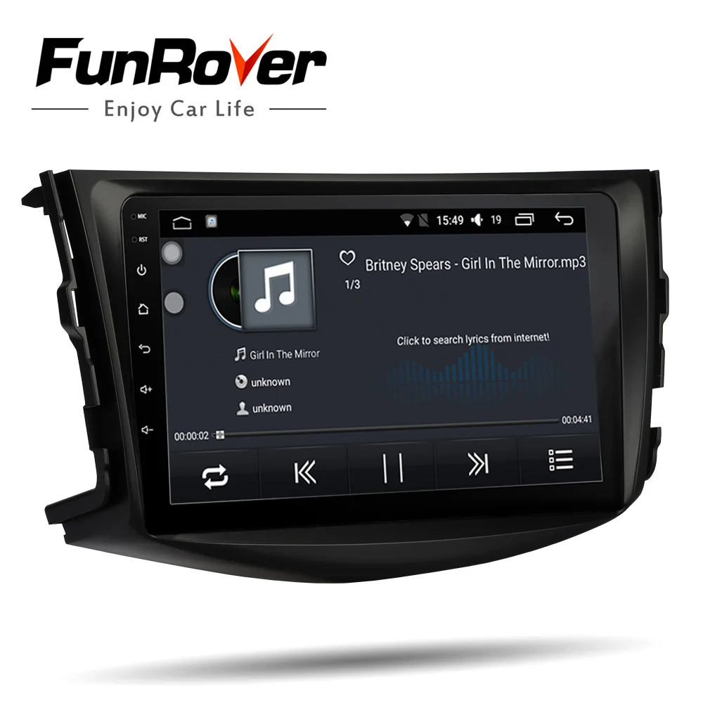Funrover IPS android 8,0 2 din car dvd gps navegación jugador para Toyota RAV4 Rav 4 2007-2011 radio Multimedia estéreo de 4 núcleos