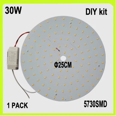 Набор DIY 5730SMD 30 Вт Светодиодный диск PCB поверхностного монтажа светодиодный потолочный светильник dia25cm 220 в 230 в 240 в 2 года гарантии светодиодный круглый светильник