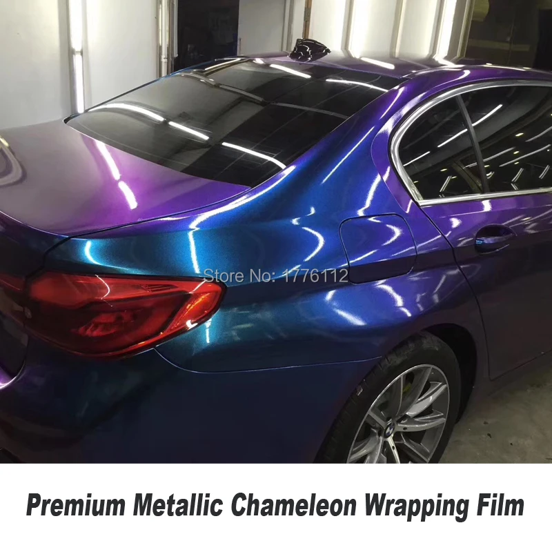 

Pearl Blue to Blueberry chameleon vinyl sticker foile for vehicle wraps / auto body sticker car wraps Bubble Free Standard size
