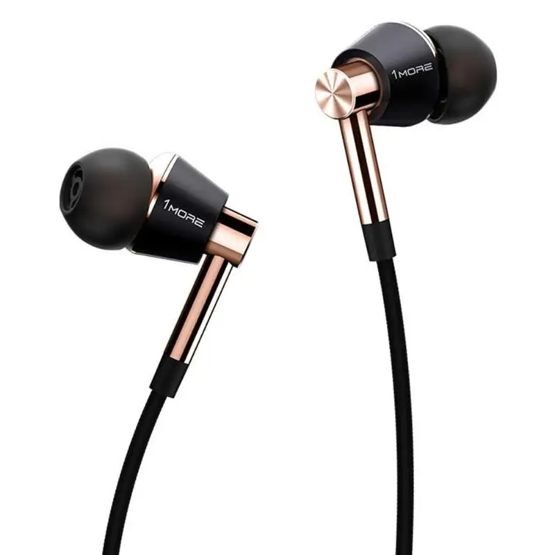 

1MORE E1001 Triple Driver In-Ear Earphones 3.5 mm Gold Plated Wired Mic Earbud with 3-Button Remote