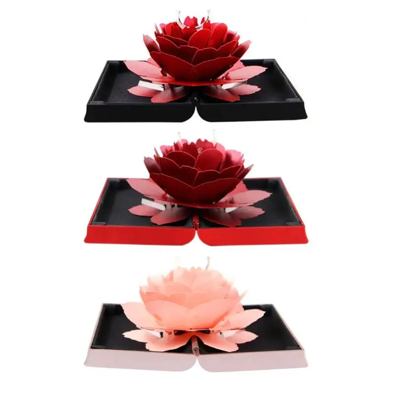 

Foldable Rose Ring Box For Women 2019 Creative Jewel Storage Paper Case Small Gift Box For Rings