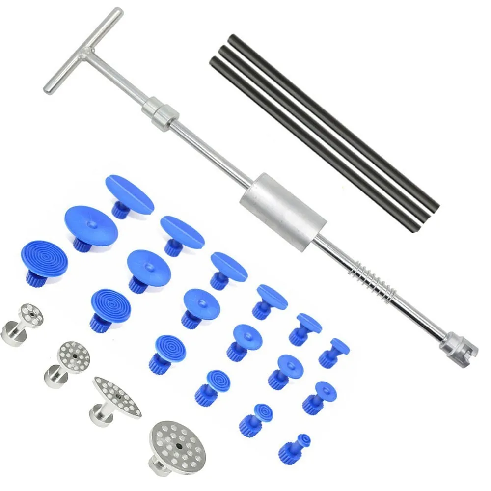 

PDR Tools Kit DIY Car Paintless Dent Repair Dent Puller Slide Hammer Reverse Hammer Glue Tabs Fungi Suction Cup for Dent Remove