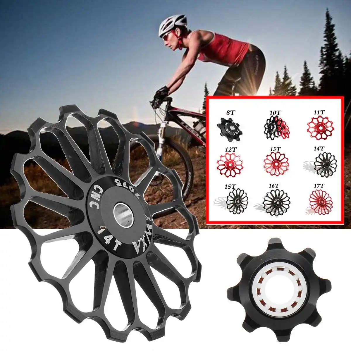 MTB Road Bike Cycling Ceramics Jockey Wheel Rear Derailleur Pulley