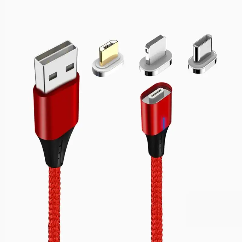 

Double-sided Blind Insertion Dual USB Magnetic Connector 1m Braided 3A QC3.0 Fast Charging Data Cable Wire Cord for Smart Phone