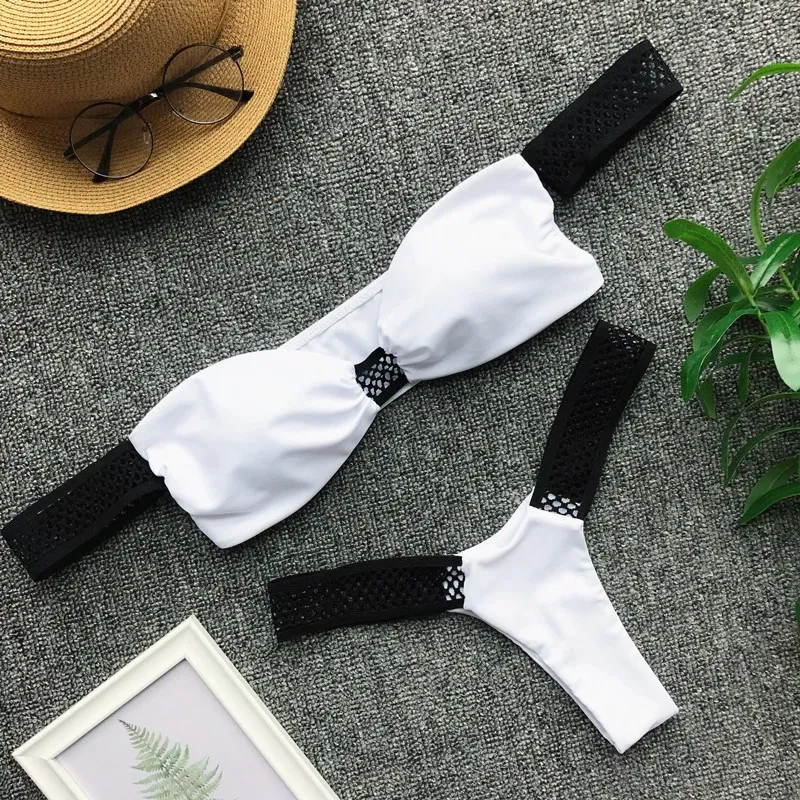 

Off Shoulder Sexy Bodysuit Women 2019 Mesh High Cut Bodysuit Casual Female Bandeau Micro Push Up White Bodysuit