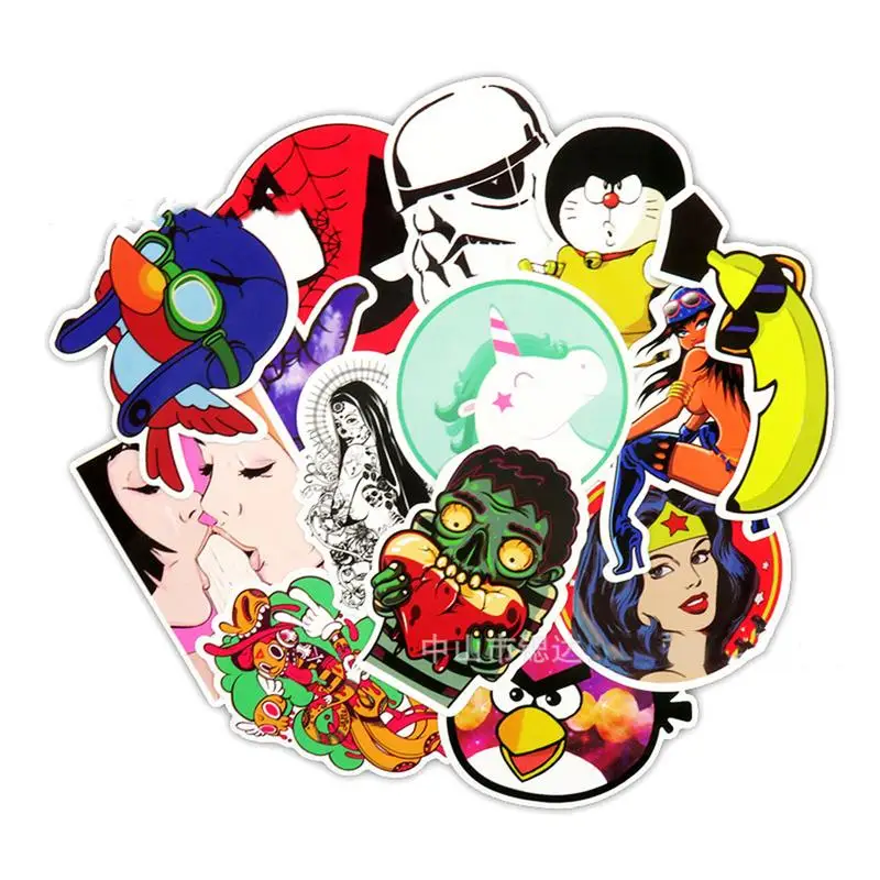 500pcs/pack Mixed Cartoon Classical Toy Stickers for Car Bike Motorcycle Laptop Travel Luggage Cool Funny Sticker Bomb Decals