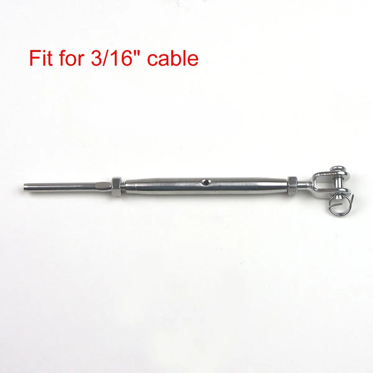 

Stainless Steel Turnbuckle Chain Rigging Hook Wire Rope Tension Hook Jaw Swage End Fitting 3/16" Cable Railing Accessories