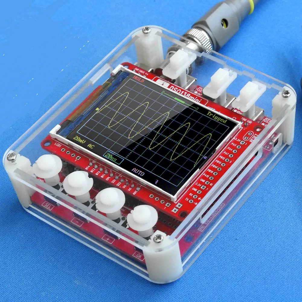 

JYE Tech DSO138 Mini Digital Oscilloscope DIY Kit SMD Parts Pre-soldered Electronic Learning Set 1MSa/s Transparent Case