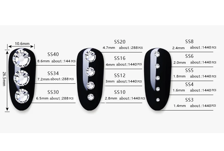 Высокий свет ААА Стразы Кристалл AB прозрачный SS3-SS40(1,3 мм-6,5 мм) не стразы с плоской задней стороной на горячей фиксации для ногтей 3D ногтей искусство драгоценные камни