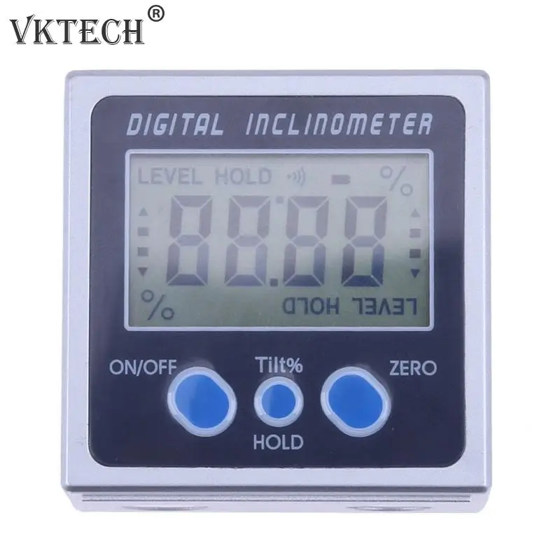 

4 x 90 Electron Goniometers Electronic Protractor Digital Inclinometer Level Box Magnetic Level Measuring Tool Angle Meter