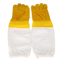 Желтый Размер XL перчатки для пчеловодства козья пчелиная кожа с вентилируемым пчеловодом Длинные рукава дышащие перчатки Инструменты для пчеловодства 1 пара