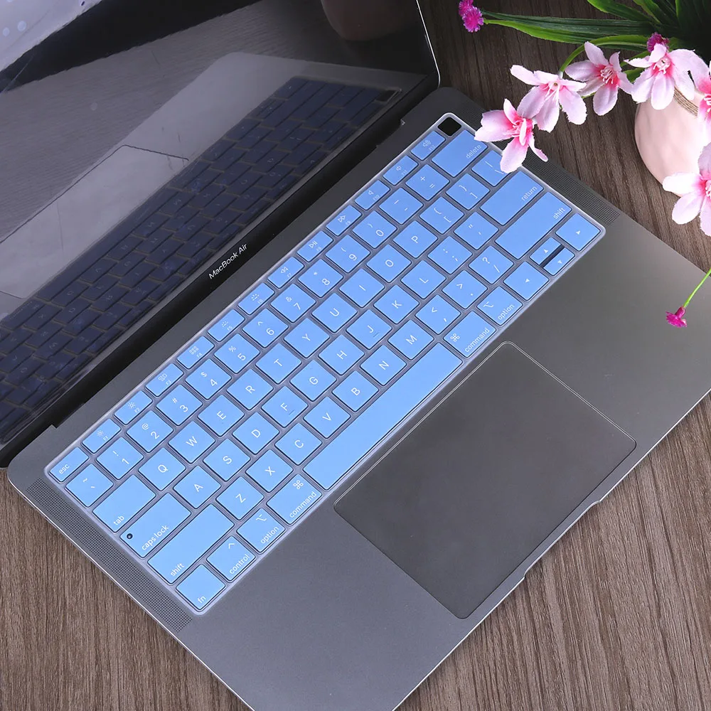 Чехол для клавиатуры Redlai с английской раскладкой MacBook Air 13 2018 A1932 Retina fit Touch ID Мягкий