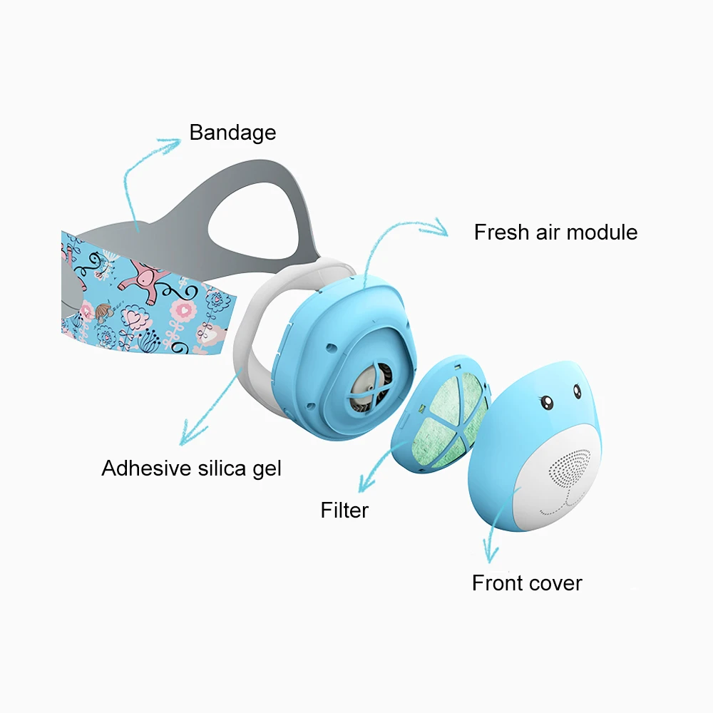 FA-603 Детская электрическая маска респиратор для очистки воздуха Пылезащитная маска PM2.5 Анти-туман профилактика гриппа маска для лица на детская одежда для мальчиков и девочек