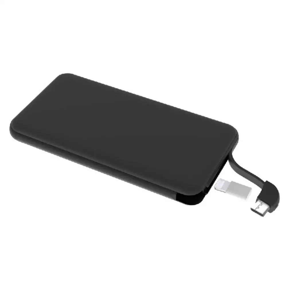 5000mAh Power Bank USB Type C External Battery Ultra Slim Poverbank Portable Charger For Xiaomi Mi 9 IPhone Built In Micro Cable