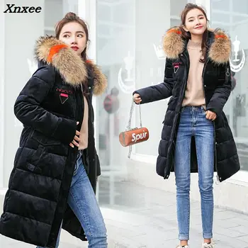 

Warm Hooded Fur Collar Cotton Long Parka Plus Size Women Winter Coat Jacket 2018 Clothing For Mujer Feminine De Inverno Casaco