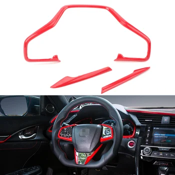 

Auto Car Red ABS Inner Steering Wheel Frame Cover Trim For Honda Civic 10th Generation 2016 2017 2018