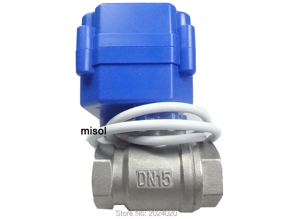 G1/2 &quotDN15 моторизованный шаровой кран 9-24VDC CR04 нержавеющая сталь Электрический |