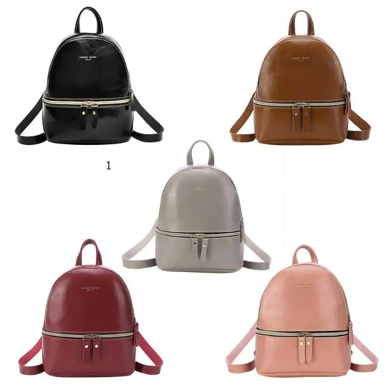 

Vintage Oil Wax PU Leather Backpack Western Style Fashion Bag for Women Casual Small Shoulder Bags Female mochila feminina