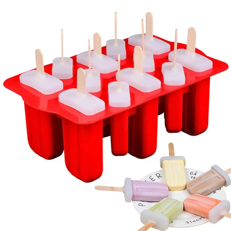 New Hot Popsicle Silicone Molds DIY Ice Cream Cube Makers 2 Type ...