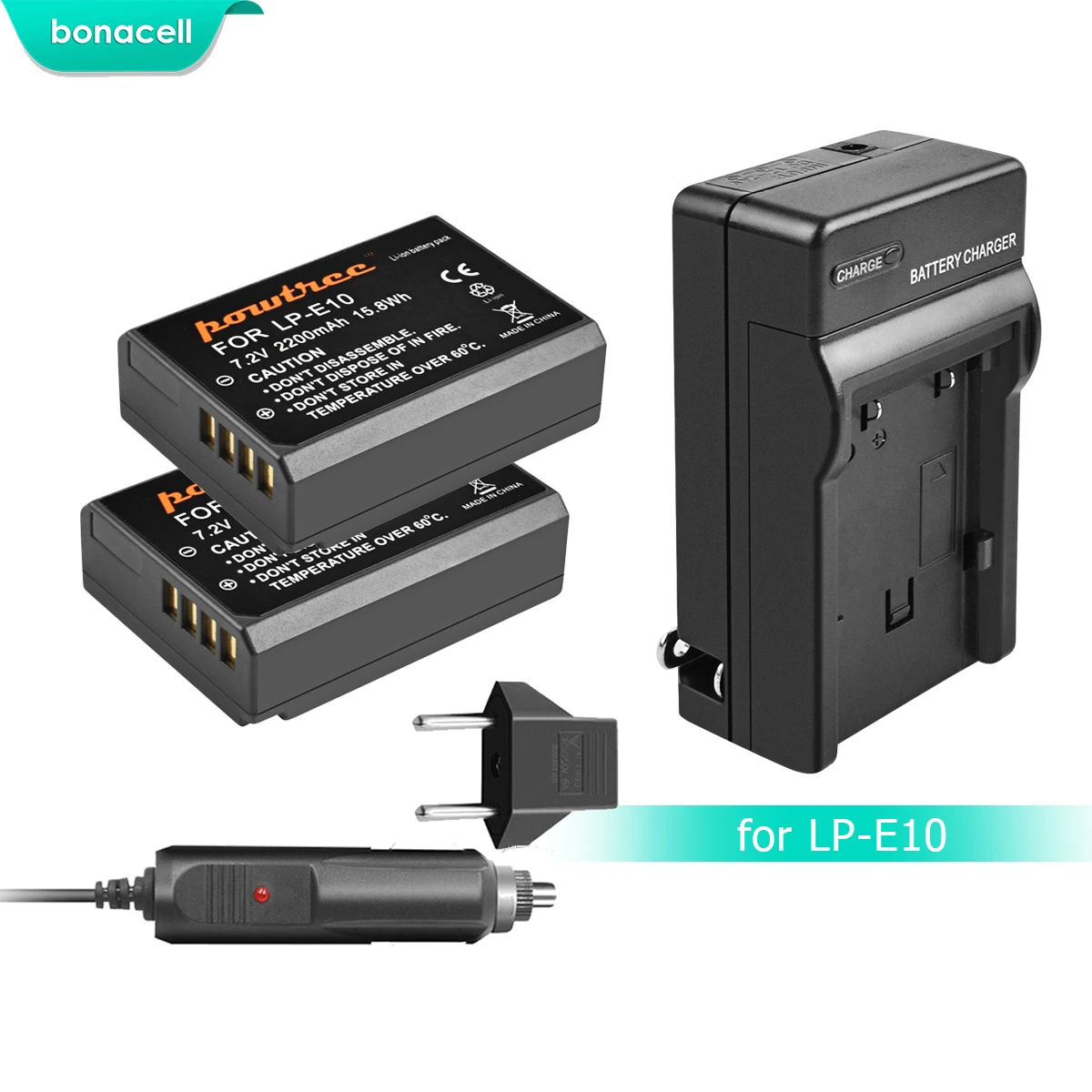 Аккумулятор для камеры Bonacell 2200 мАч LP-E10 LP E10 LPE10 + зарядное устройство Canon 1100D 1200D 1300D